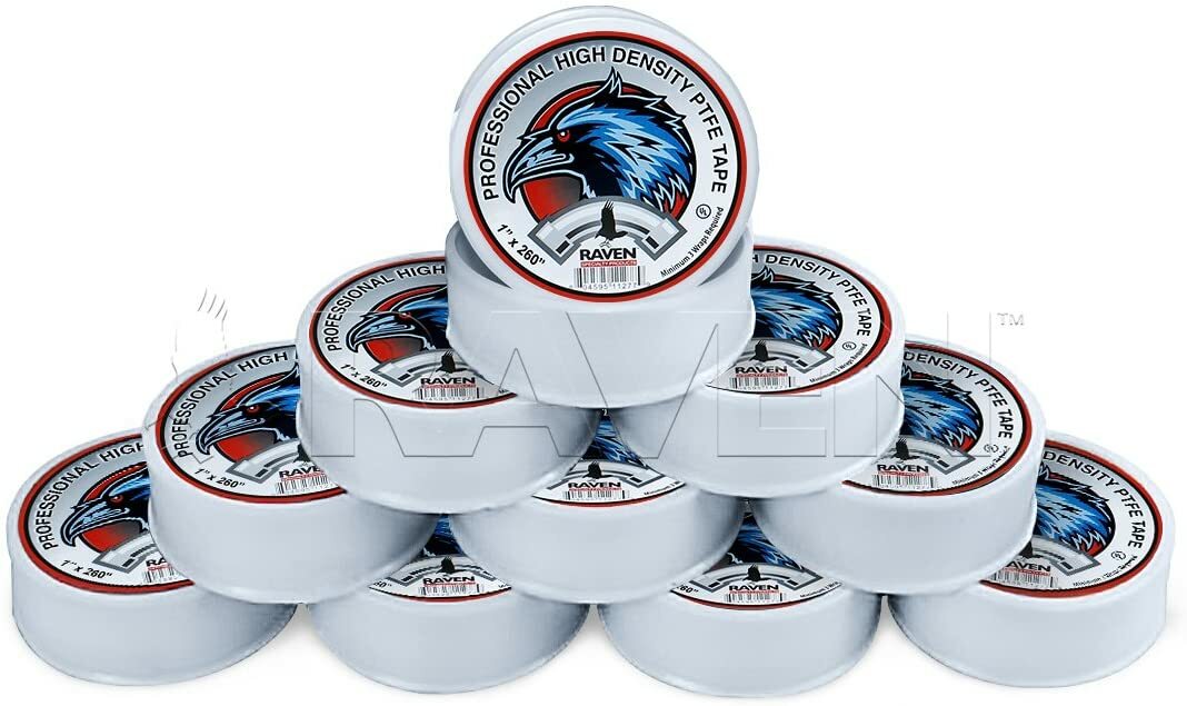 Rolls of HD Raven PTFE Pipe Thread Tape, Teflon, Plumbers 1", 1/2" or 3/4"