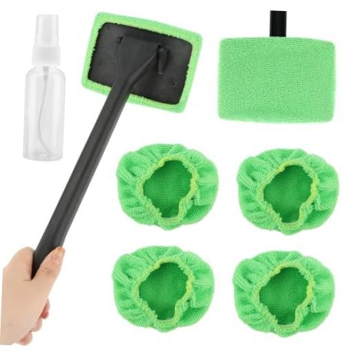 Car Windshield Cleaning Tool, Windshield Cleaner with 5 Reusable green