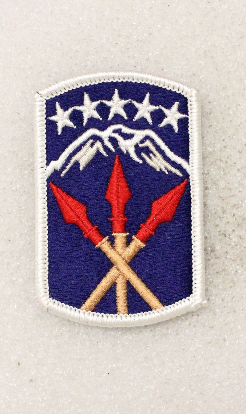 Army patch 5448 - 593rd Sustainment Brigade w/merrowed edge