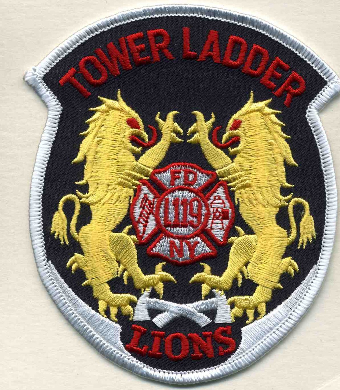 New York City - F.D.N.Y.   Tower Ladder - 119 "LIONS" (3.75" x 4.5") fire patch