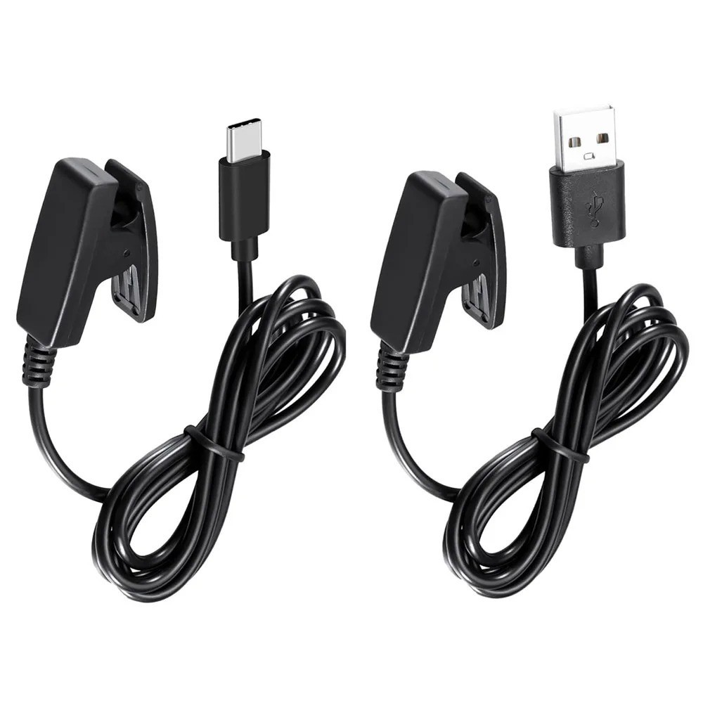 2pc Chargers for Garmin Lily 2/Approach S20 Smartwatch Charging Cord USB A+C Cab
