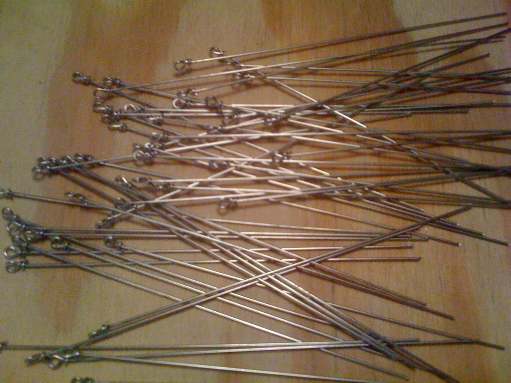 100 Pack Straight w/ Loop .035 Wire Forms 3 1/2 inches, Tackle Making, Spinner