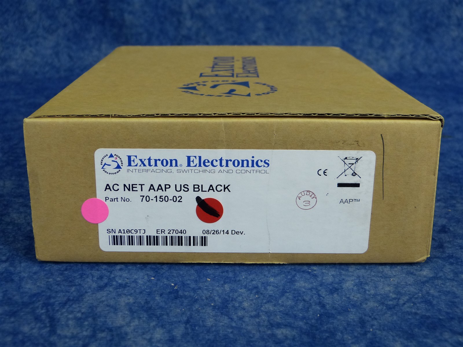NEW Extron AC NET AAP US BLACK / 70-150-02 AC Outlet & RJ-45 Adapter Plate (C2)