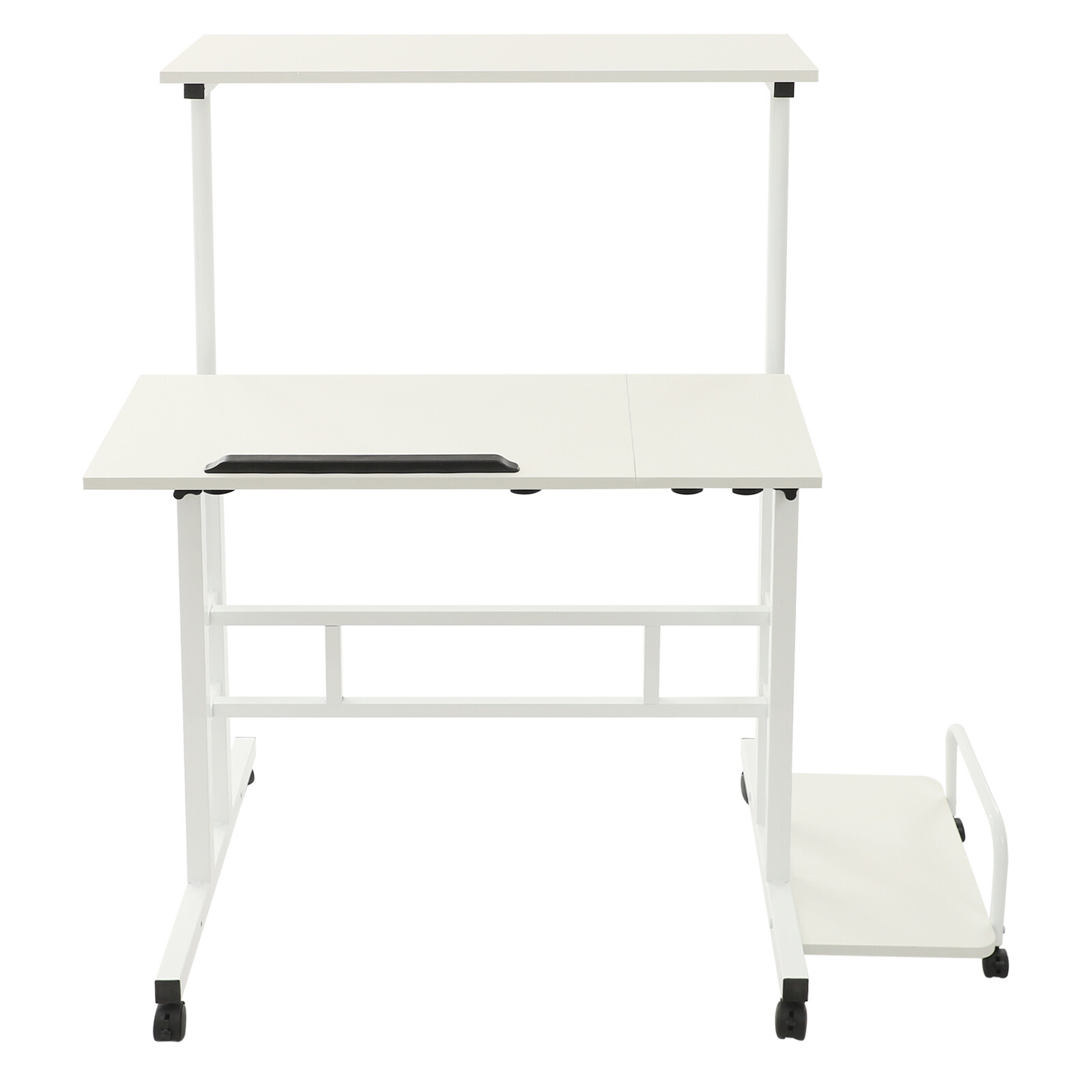 White Computer Desk, Multi Functional Foldable Desk, Adjustable Computer Table