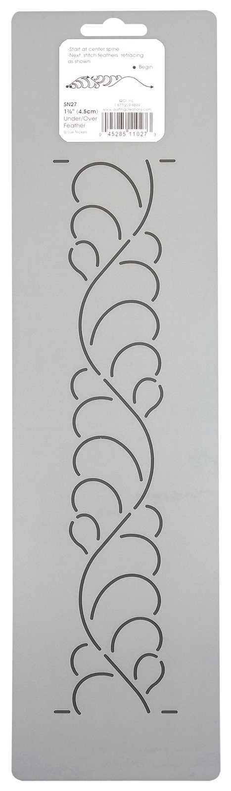 Quilting Stencils Feather Border Quilt Pattern 1.75" Design Quilters Template