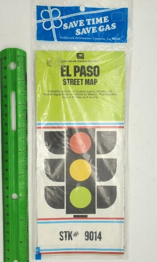 Street Map of El Paso, Texas, STK #9014, by Gousha/Chek-Chart, c. 1980