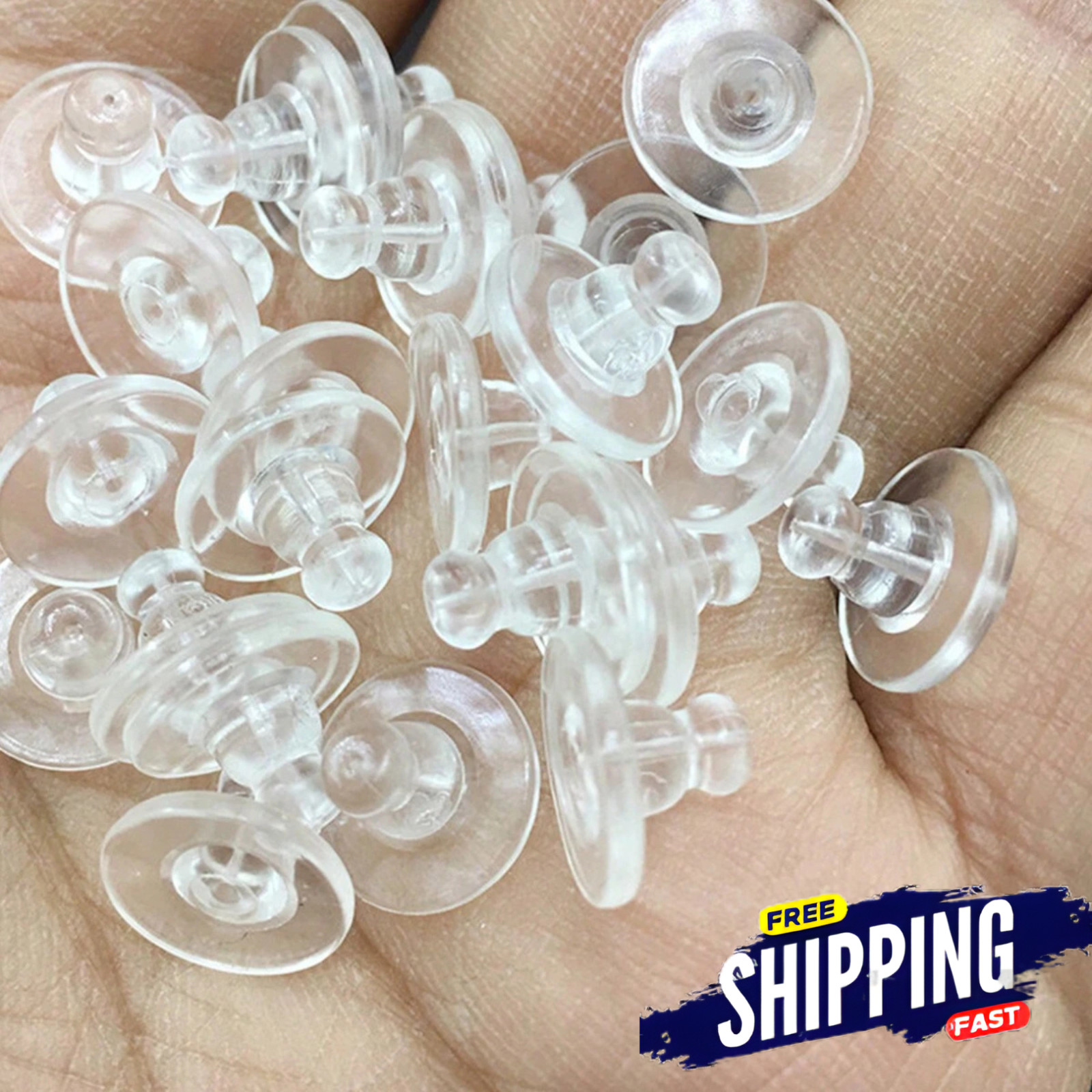100PC Earring Butterfly Back Findings Comfort Fit Stoppers Holder Jewelry Backs