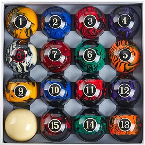 Premium 2-1/4" Billiard Balls Set - Regulation Size Pool Table Accessories, 16 B