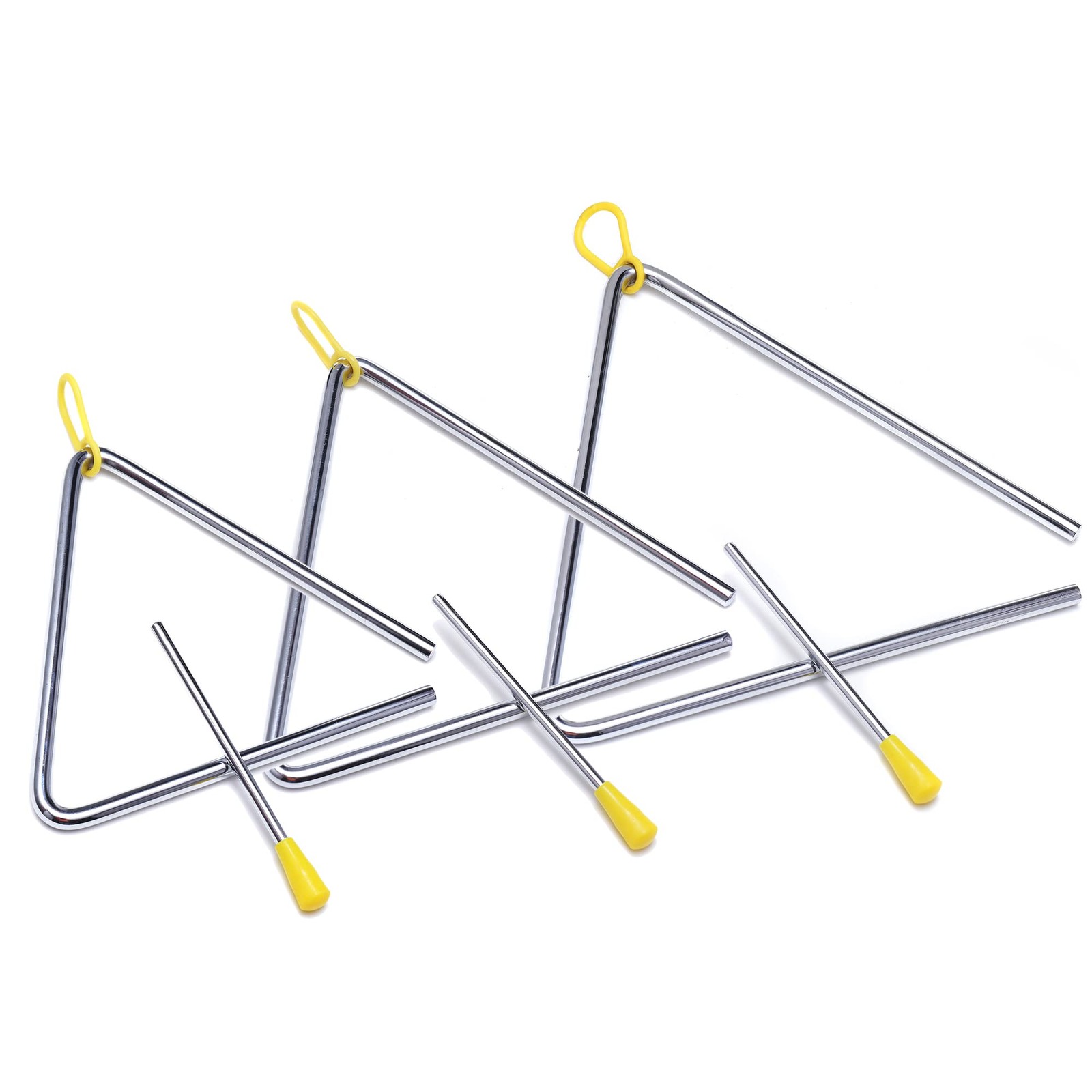 Triangle Instrument 3 Packs 6 7 8 Inch Percussion Instrument Set Hand Percuss...