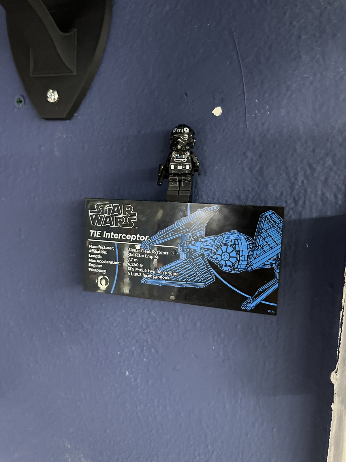 Wall Mount Display For Lego Star Wars UCS Tie Interceptor