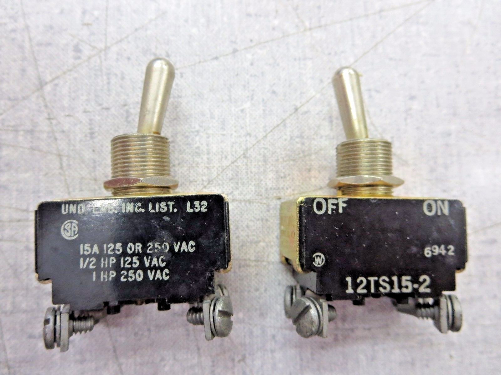 Micro Switch 12TS15-2 Toggle Switch (Lot of 2)