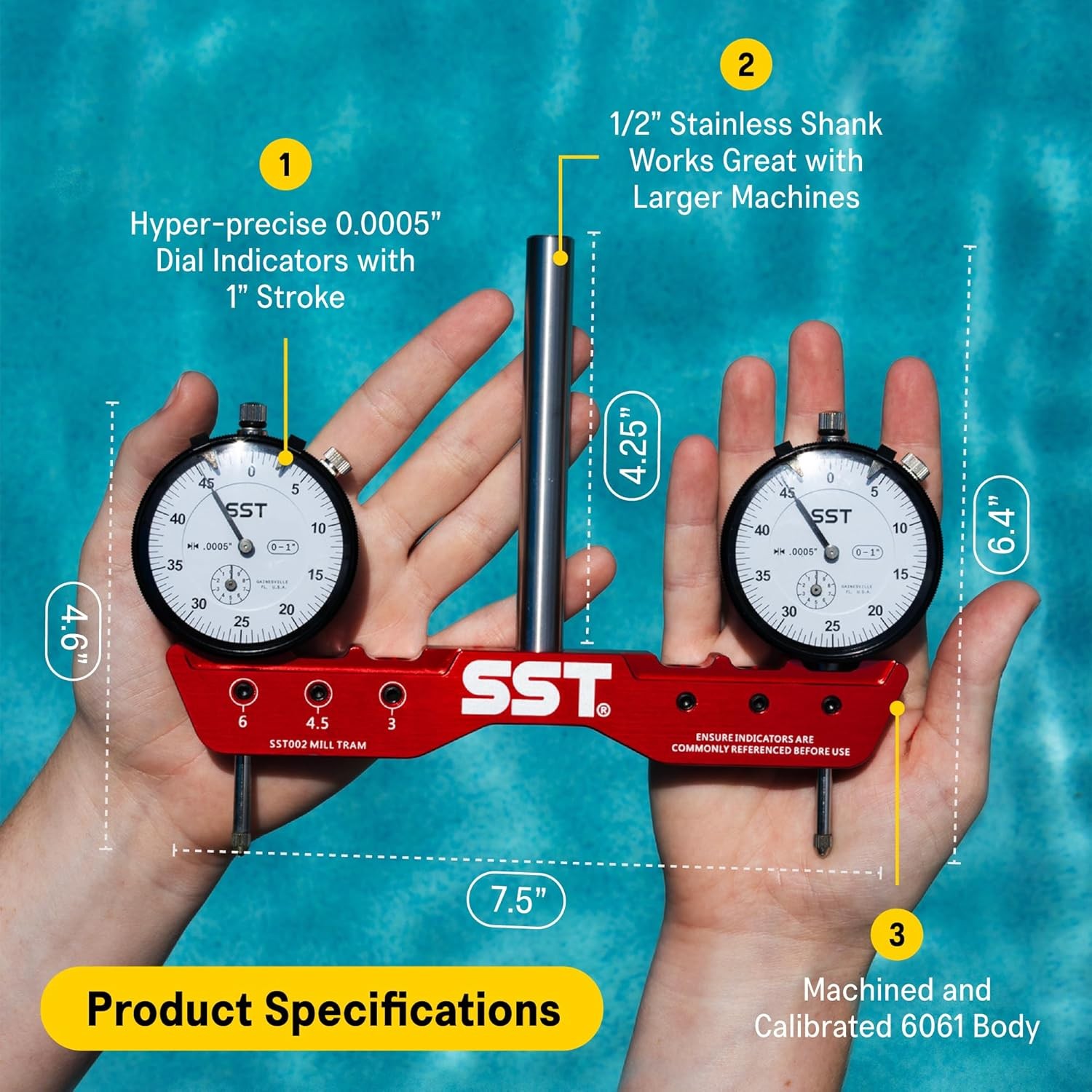 SST Lathe Mill Tramming Alignment Tool w/Dial Indicator