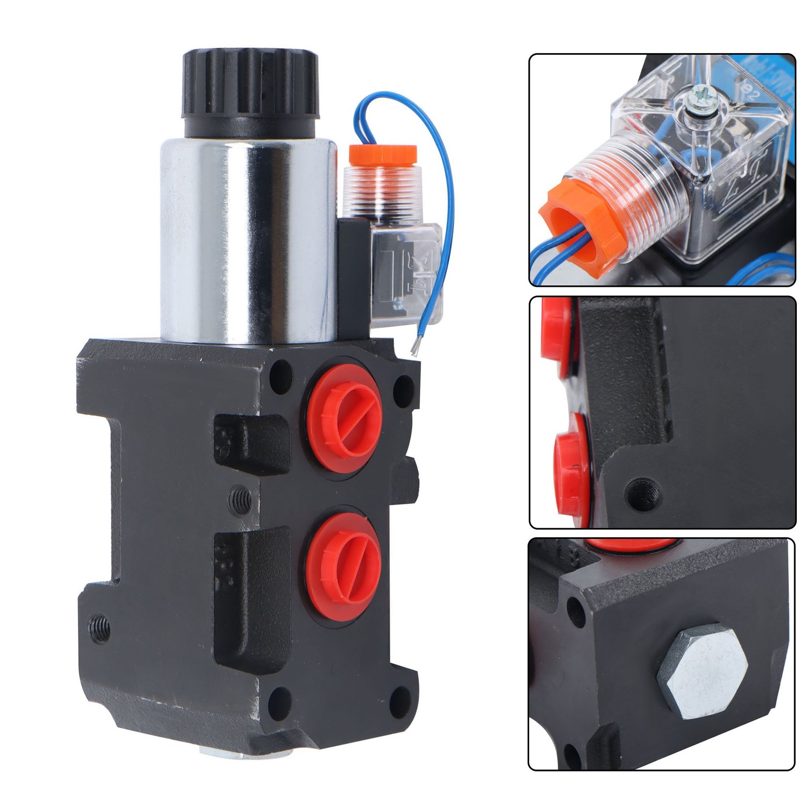 13GPM 12V DC Hydraulic Adjustable Variable Flow Control Valve 6 Port