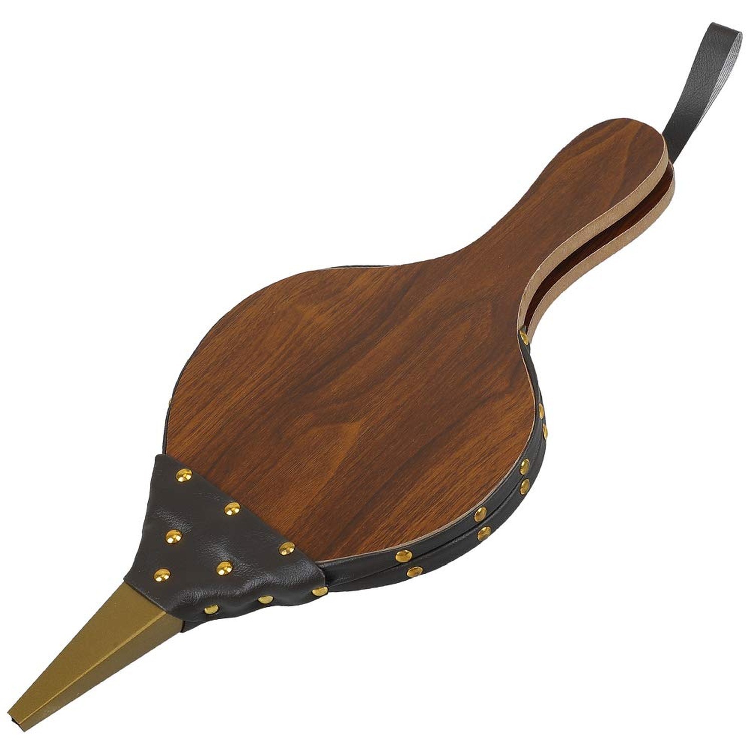 1PCS Brown Wood Fireplace Bellows 17" x 7.5" Outdoor Cooking Fan Air Blower