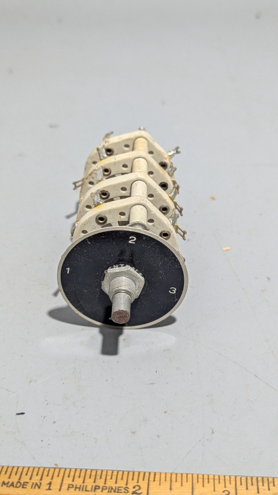 Vintage 4-Deck Ceramic Rotary Wafer Switch – 3 Position – Tube Radio / Test Equi