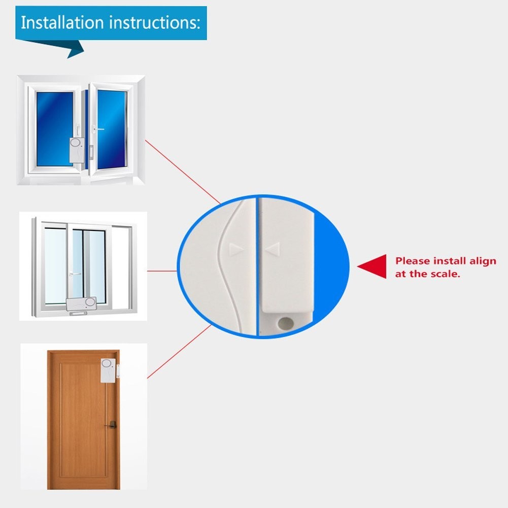 Wireless Magnetic Sensor Door Window Security Burglar Alarm With Remote Control