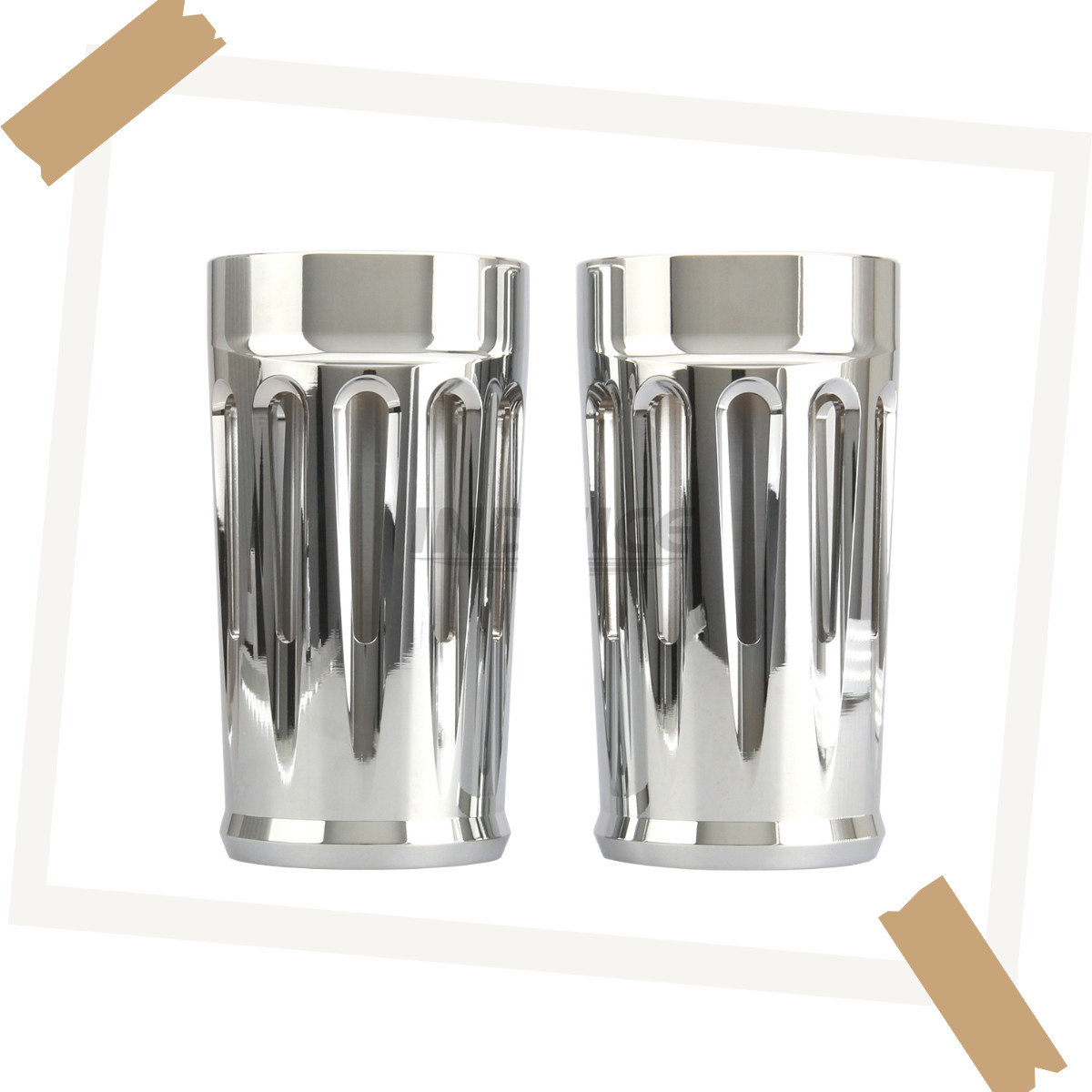 49mm Chrome Fork Slider boots Covers for Harley Touring Road King/Tri Glide
