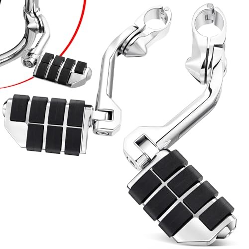 Motorcycle Adjustable Highway Footpegs Style 3 Chrome Long Angled Fit for