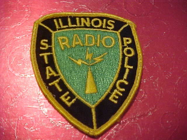ILLINOIS STATE POLICE RADIO PATCH USED 3 1/2 X 3 INCH OLD STYLE