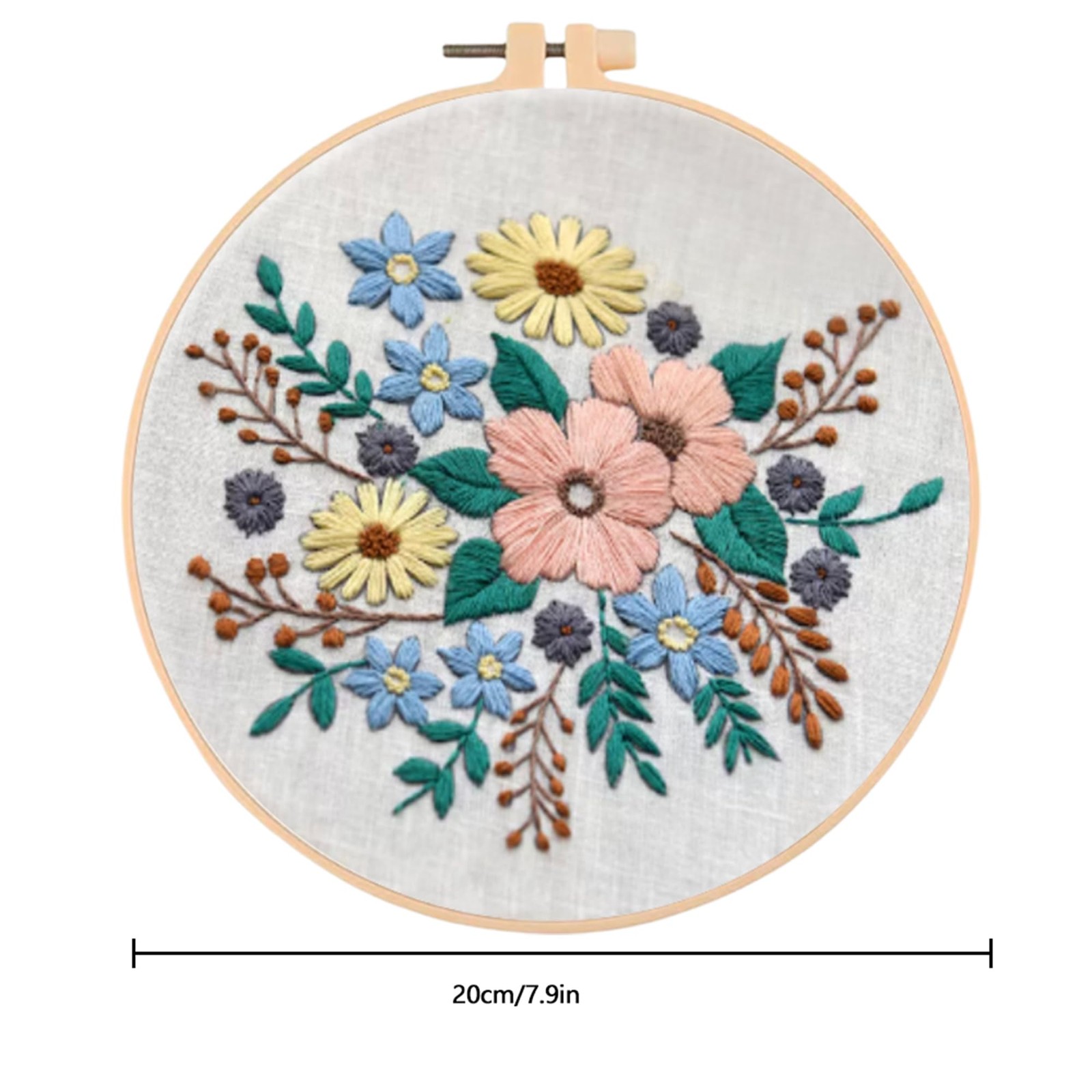 Huacan Embroidery Kits Flower for Adults 20 cm x 20 x 1 cm, 5