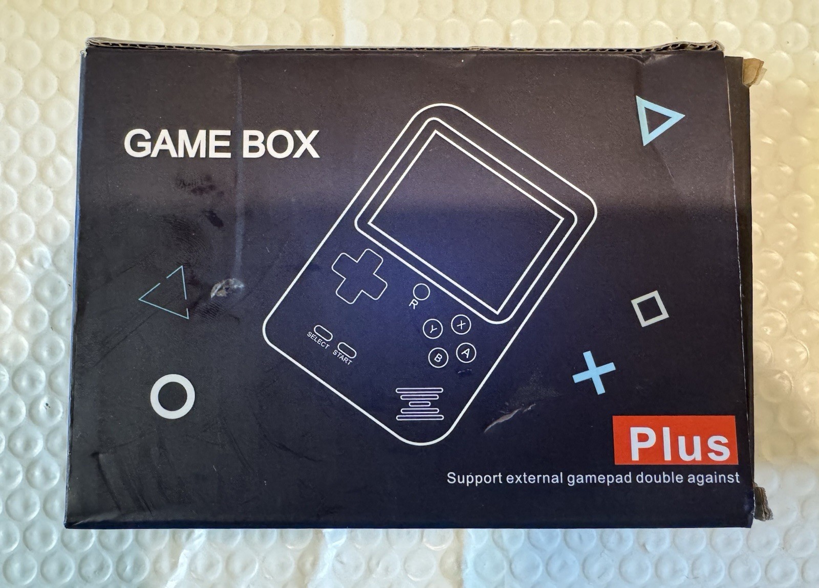 Game Box Plus- Hand Held Game System, Rechargeable Battery, Brand New, Open