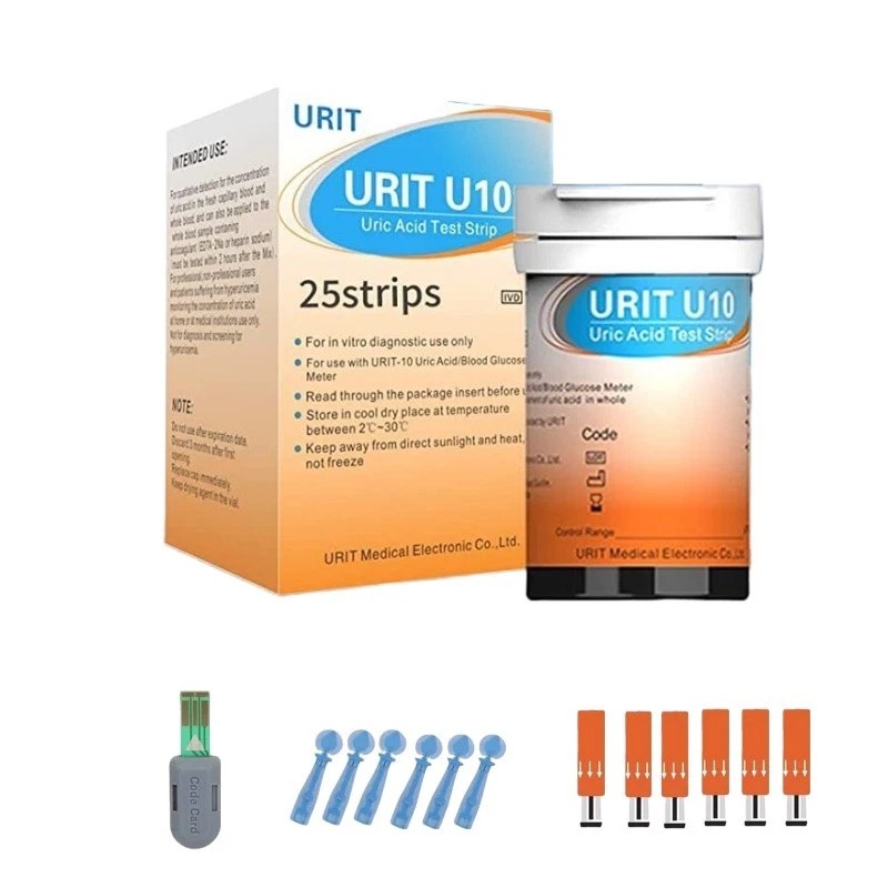 URIT-10 Test Strips 25PCS Accurate Uric Acid Strips for Home Health Monitoring