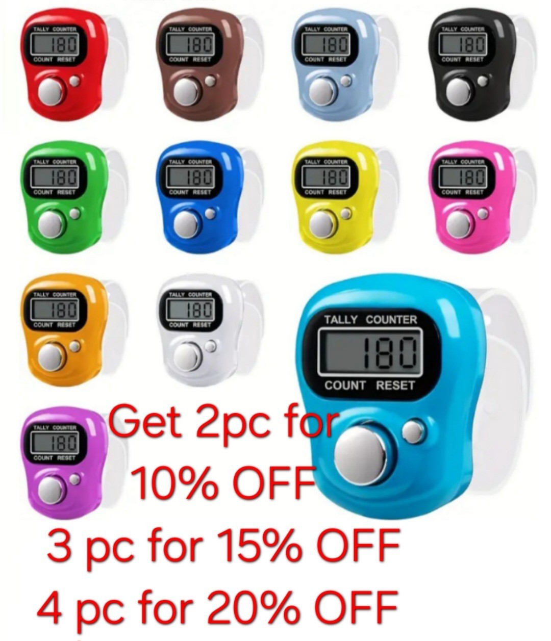 Digital Hand Counter Click Press Number Screen Tally Tasbeeh Tasbih Finger Band