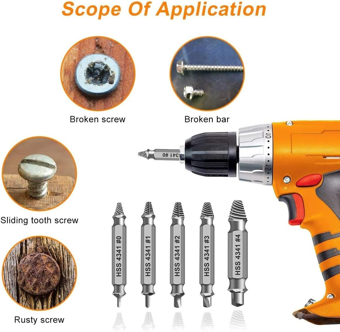 6-Piece Screw Extractor Set - Essential Tools for Rusty Screw Removal