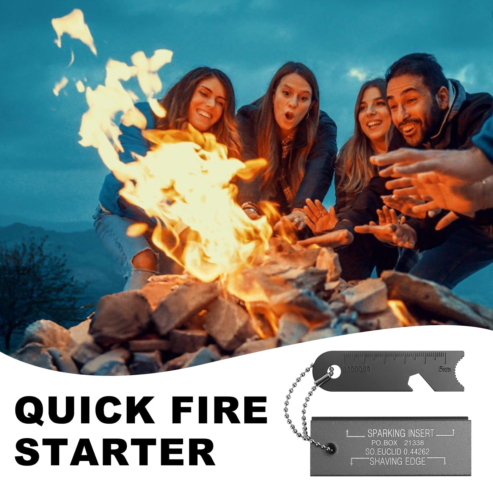 Fire Starter Magnesium Firestarter Flint, 4 Pack