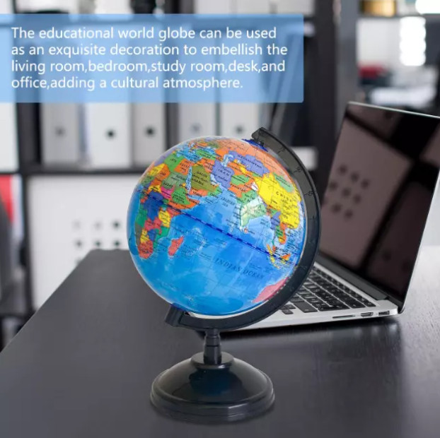WORLD GLOBE EARTH TOP Map Rotating Geography Ocean Classroom Learning Desktop