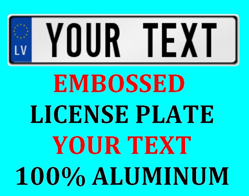 Latvia Latvian European Euro License Plate Number Plate Custom Text Customized