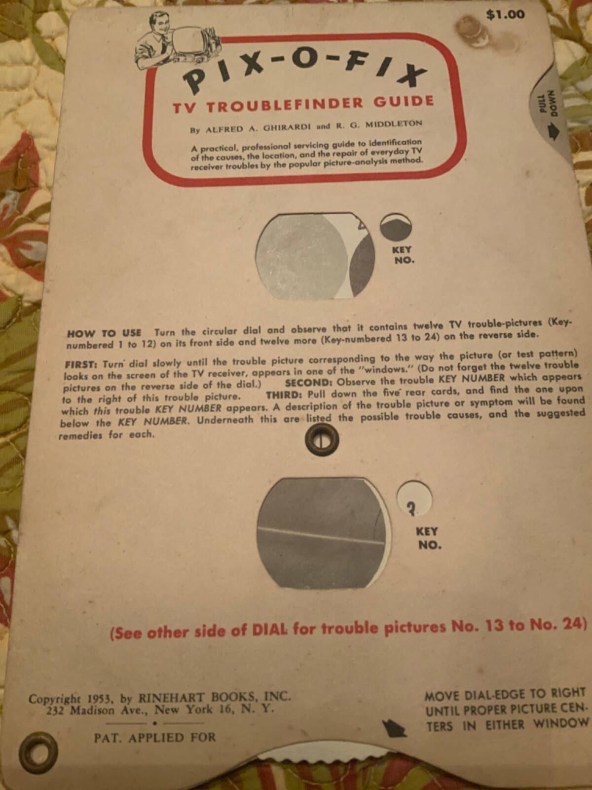 Television TV Troublefinder guide 1953 Pix-O-Fix Guide MCM