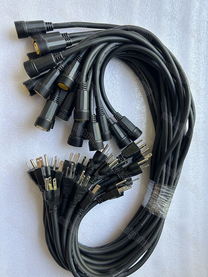 20x 3.28ft 1m Stage Theatre Lights Waterproof Power Cable Pro DJ Lighting Cable
