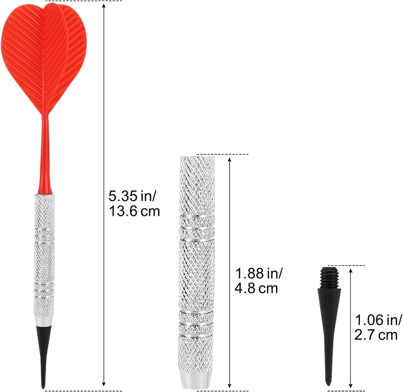 Soft Tip Darts, Bar Dart, Plastic Tip Darts Set, Attach Extra 100 Black 2BA Repl