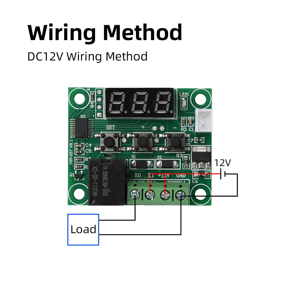 -50-110°C Red W1209 Digital thermostat Temperature Control Switch 12V + Sensor