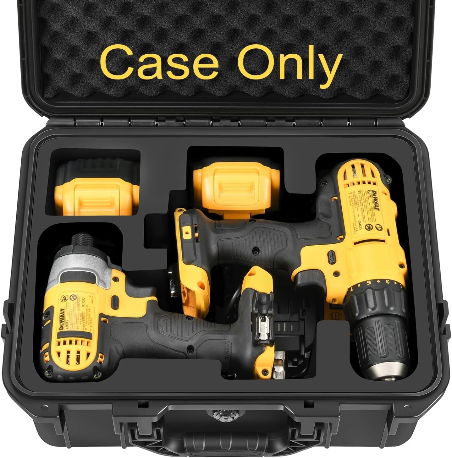 Case for Cordless Drill/Impact Driver Set, Waterproof Hard Tool Box for Dewalt