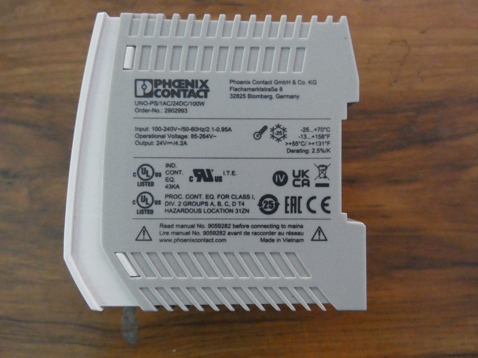 New PHOENIX CONTACT UNO-PS/1AC/24DC/100W - UNOPS1AC24DC100W Free US Shipping