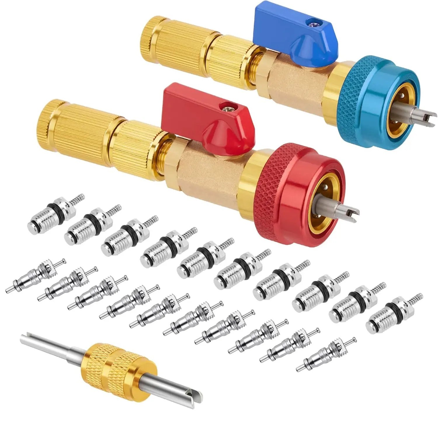 High Low Pressure Valve Core Remover Tools Kit for Refrigerant Air Conditioner