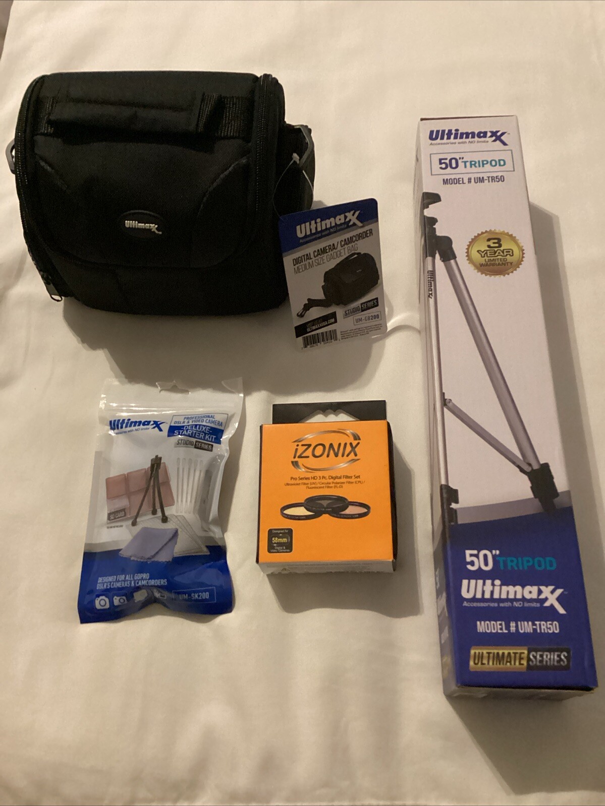 Ultimaxx Camera Accessories Bundle (Cam Bag, Tripod, Mini Tripod, Filter Set…)