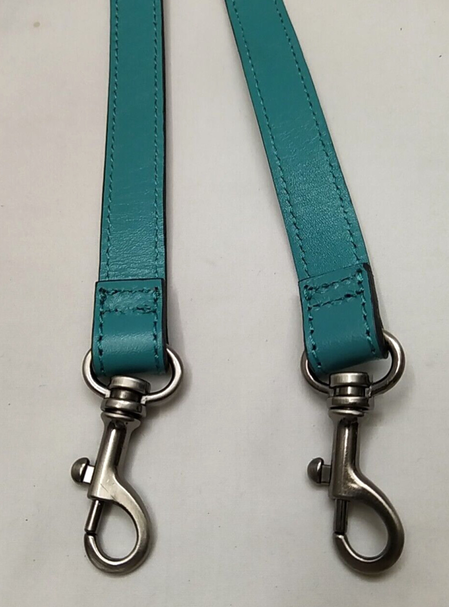 Teal Blue Leather Replacement Strap With Silver-tone Spring Trigger Hook