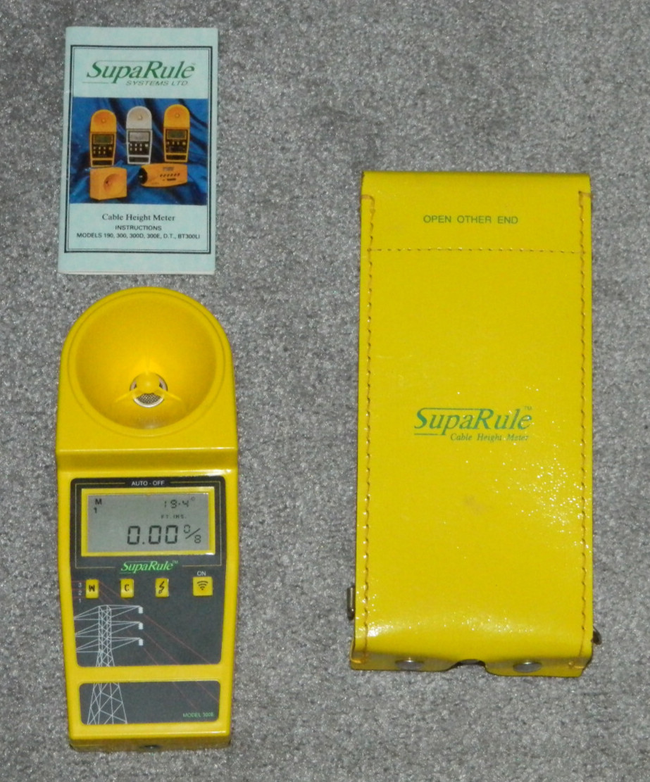 SupaRule 300E Cable Height Meter w Hard Case & Instruction Booklet