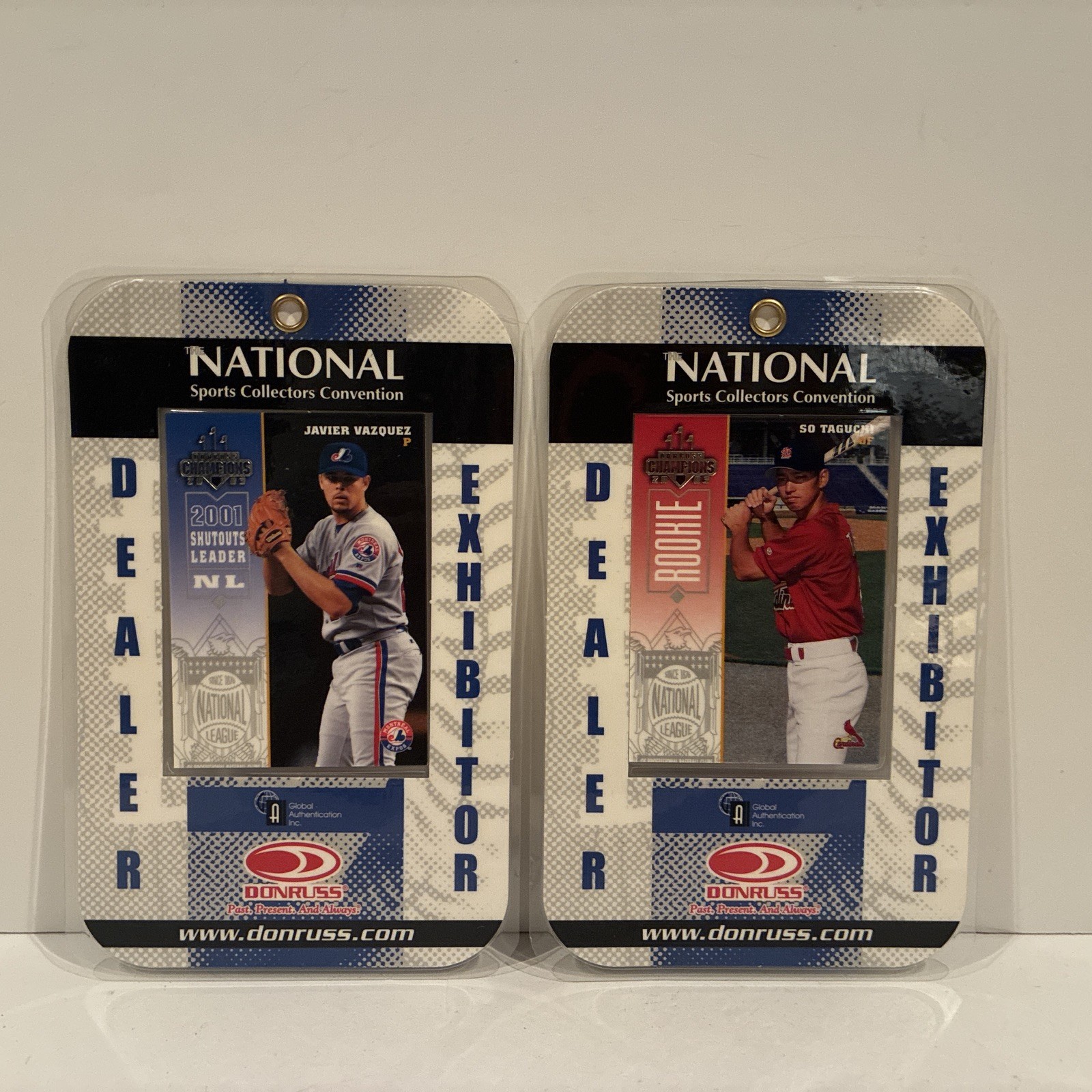 2003 National Sports Convention Dealer Passes X2 Javier Vasquez & So Taguchi