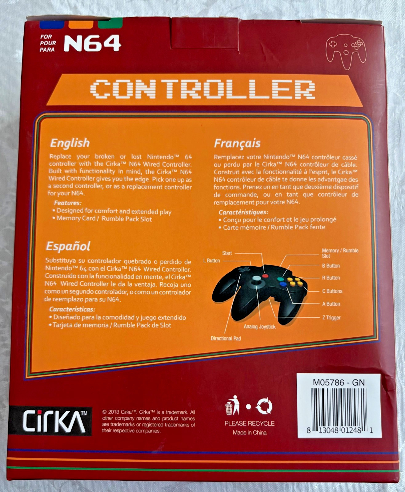 Cirka N64 Wired Controller Green Ergonomic Nintendo 64 Console Platform Mr Beer