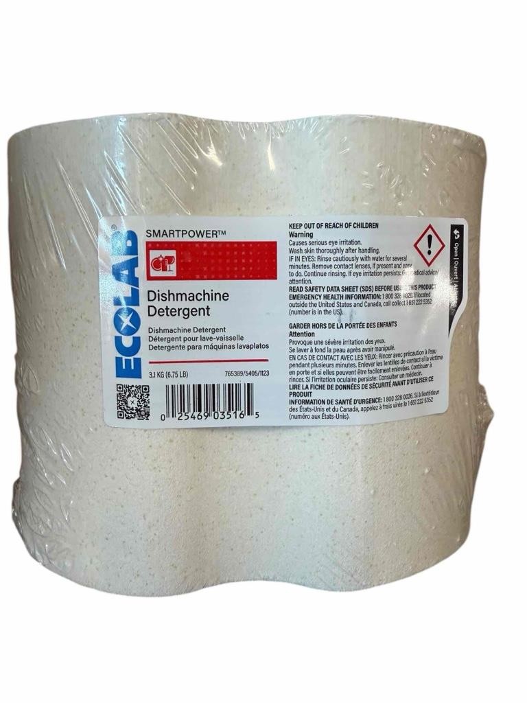 6 Pack 6.75LB each Ecolab SmartPower Solid Dishwasher Machine Detergent 6101202