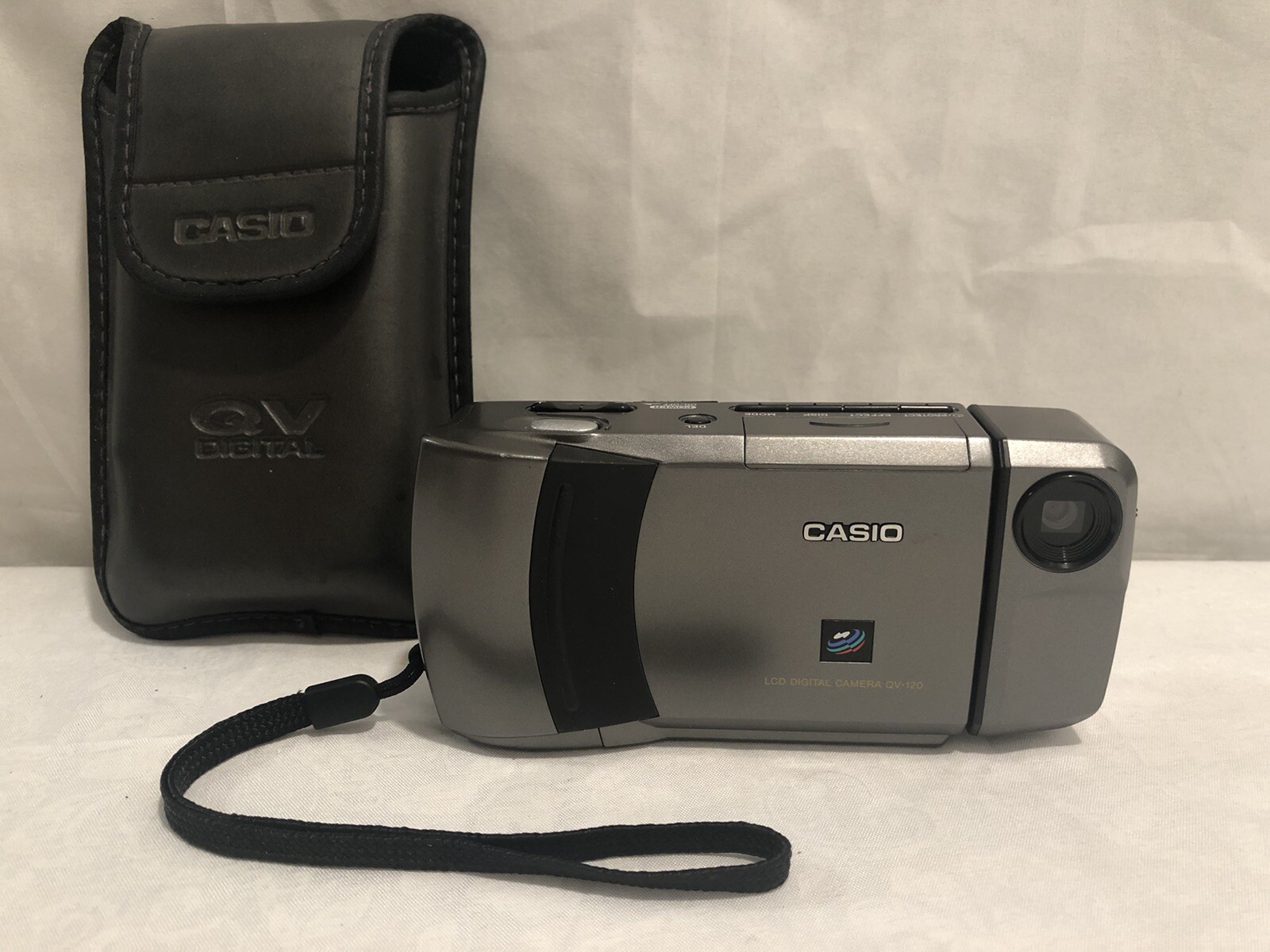 Casio QV-120 Digital LCD Camera with Case and Wrist Strap - Works Great!