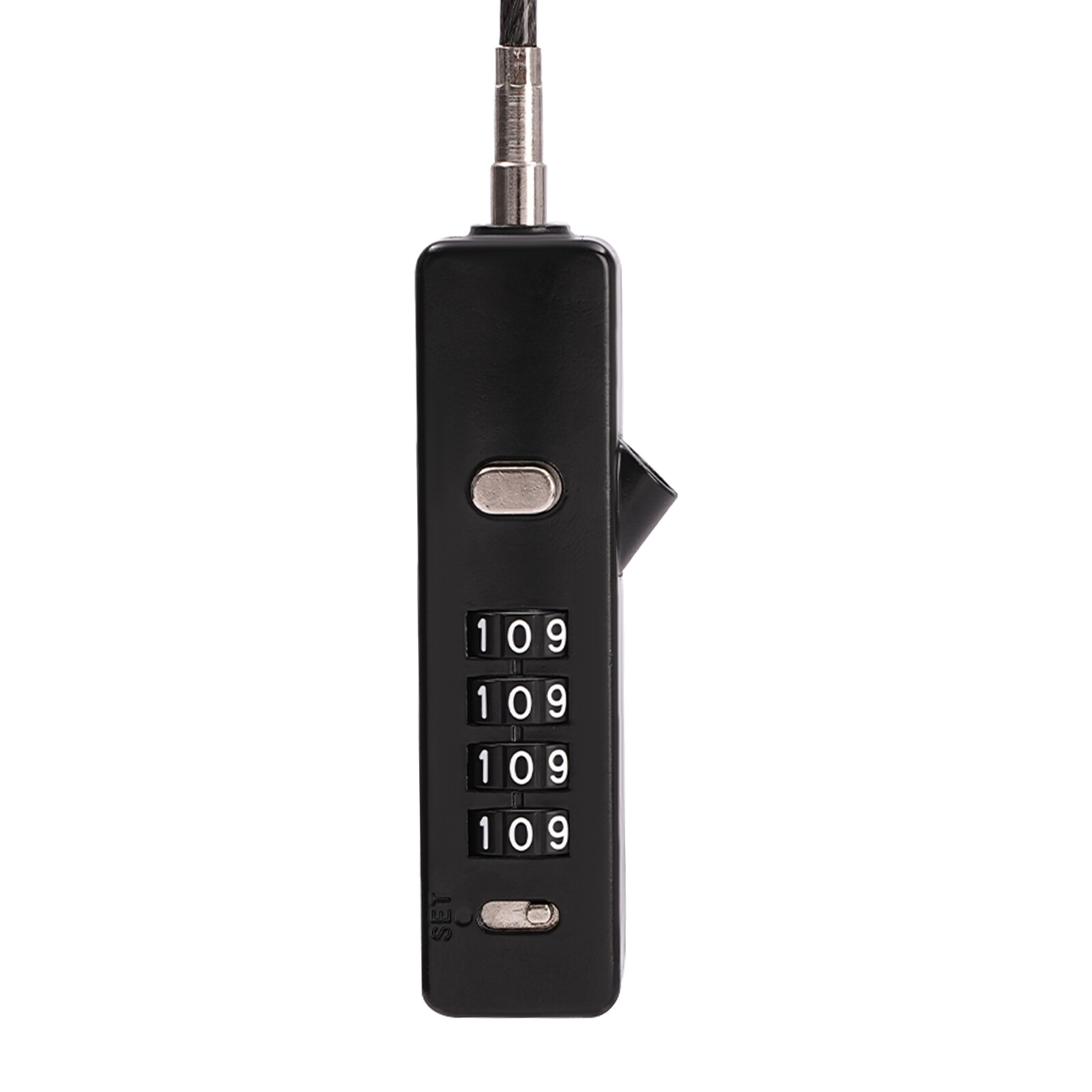 Black Cable Combination Lock 4 Digit Dial Lock with 3* Steel Cables 30/60/120cm