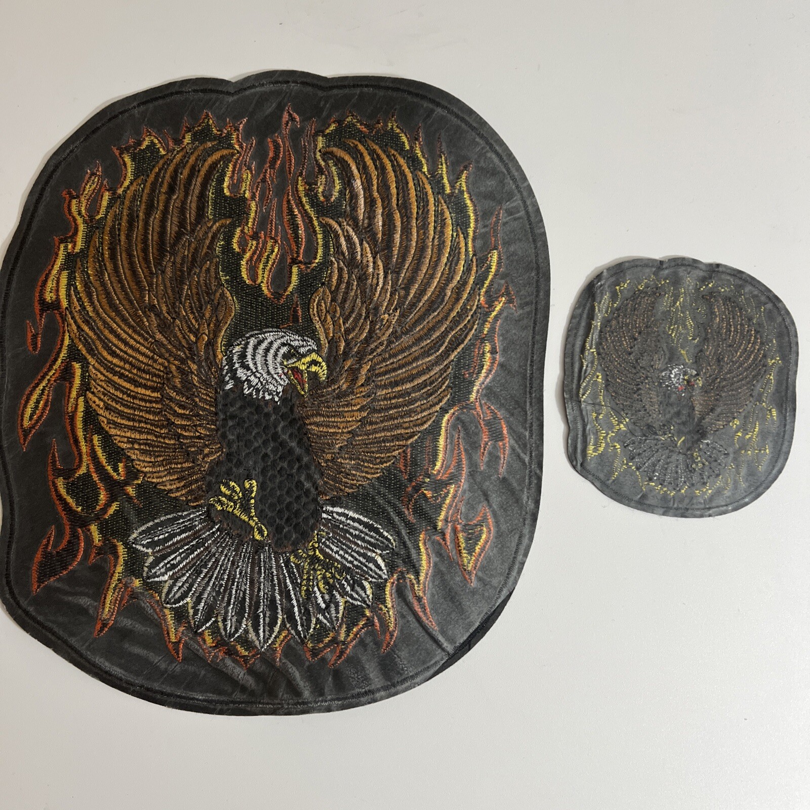10 inch Fire Motorcycle Eagle Patches Jackets Iron on Harley Davidson