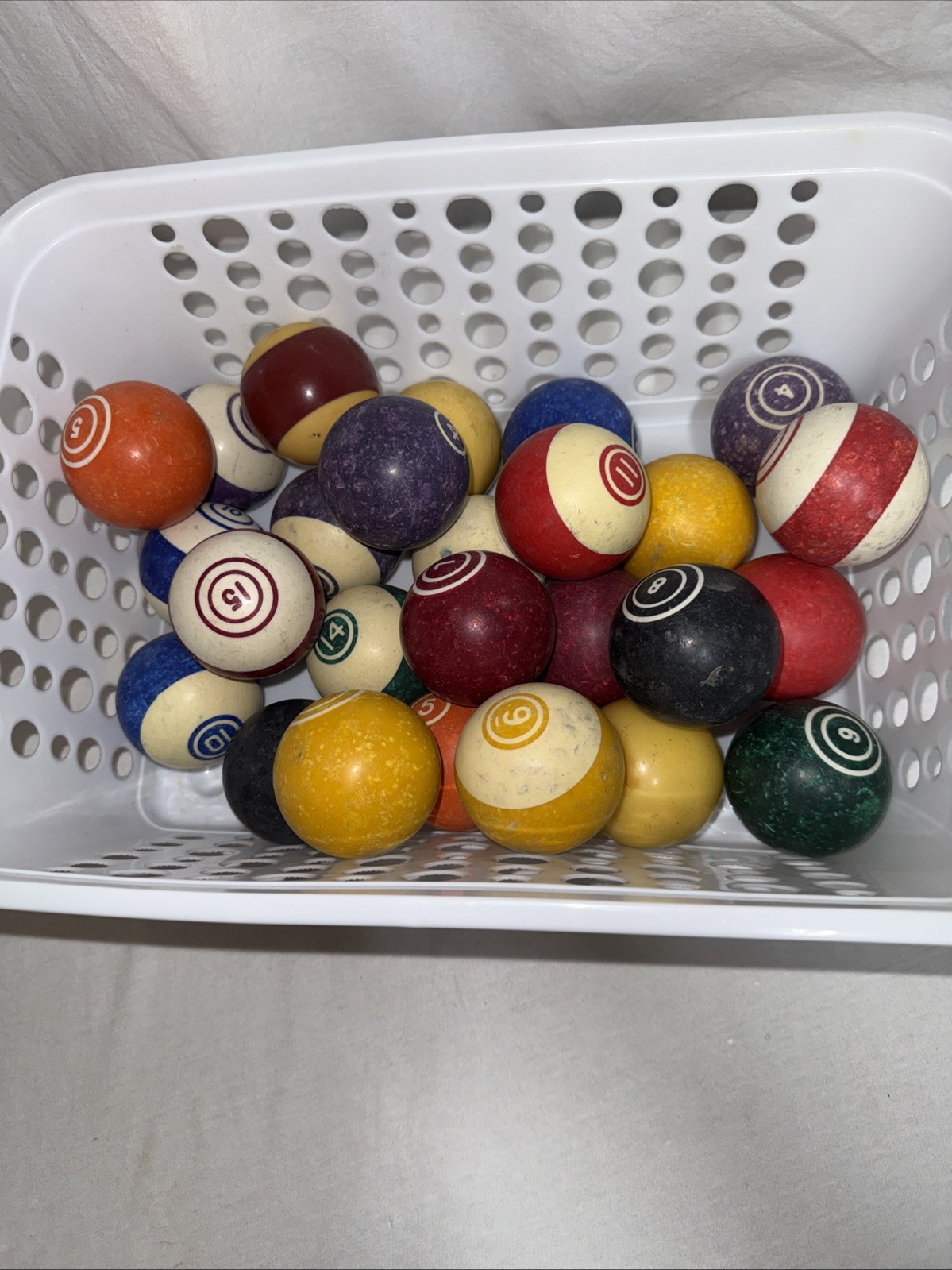 Lot Of 26 Vintage Billiard Pool Table Balls Mixed Lot - Incomplete- Double Ring