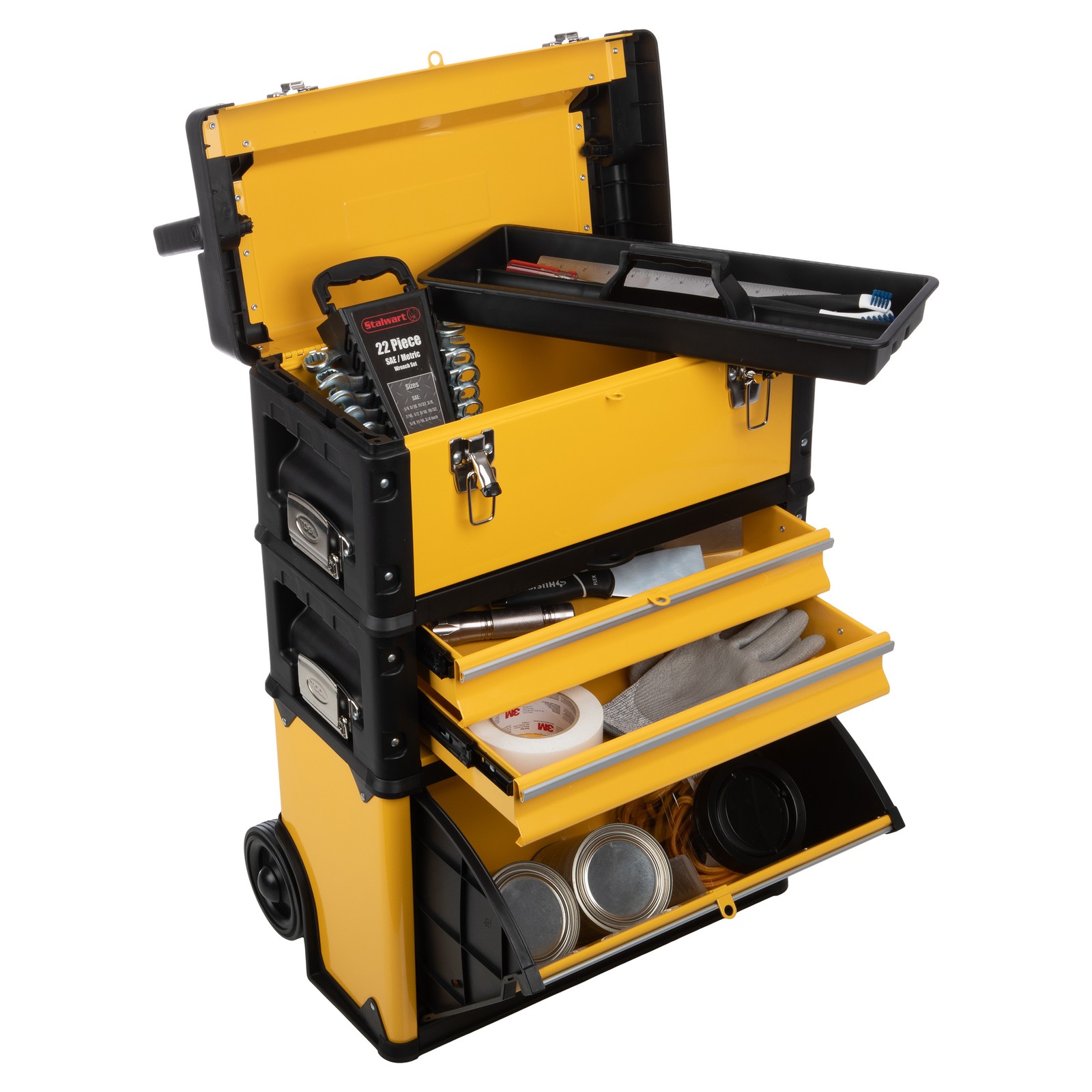Rolling Tool Box with Wheels Stackable Organizer Portable Toolbox Tool Chest
