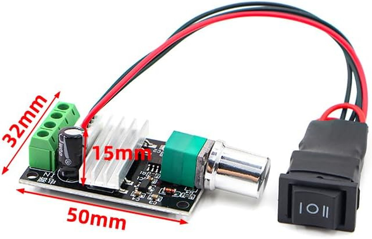 PWM DC Motor Speed Controller – 6V-28V 3A Reversible Speed Regulator with Forwar